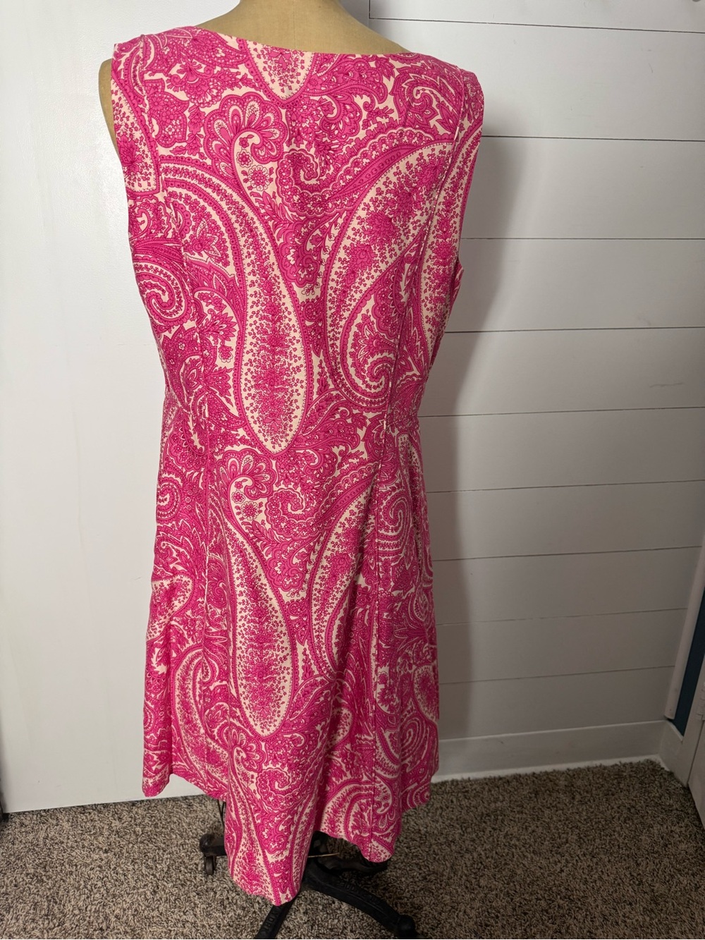 NWT Talbots Women's Pink Paisley Sleeveless Dress - Picture 3 of 8